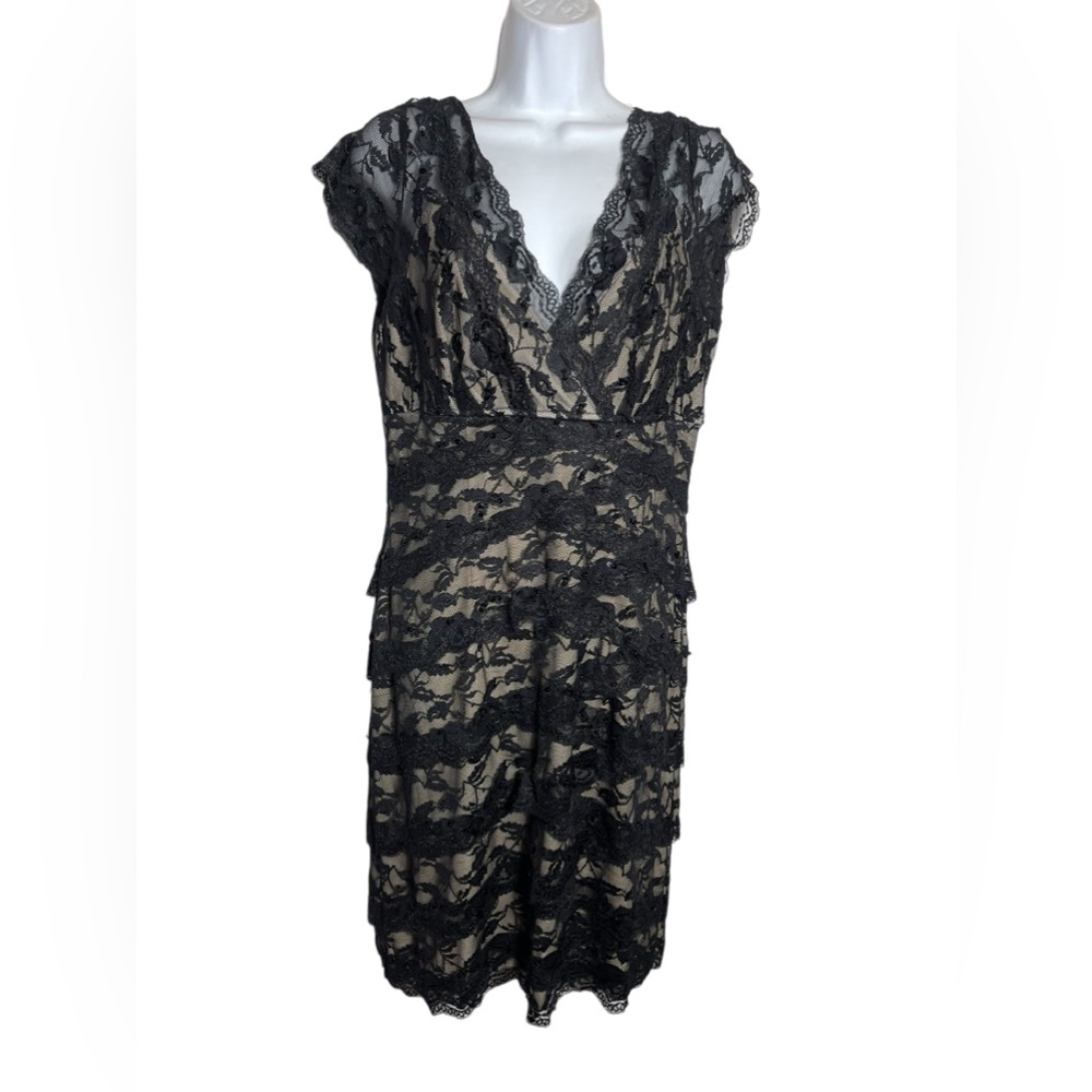 JS Collections dress‎ size 10 black lace elegant cocktail dress PERFECT 🖤